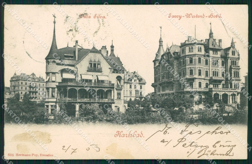 Czech Republic Karlovy Vary Karlsbad CORNER CREASED AK ansichtskarten XC7567 – fronte