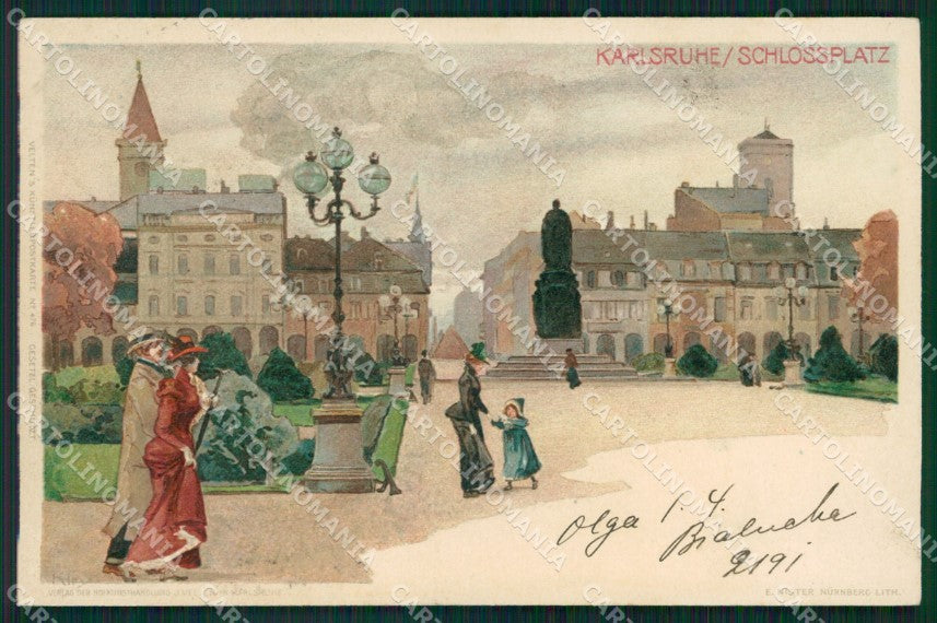 Deutschland Baden Wurttemberg Karlsruhe CORNER CREASED AK ansichtskarten XC7568 – fronte