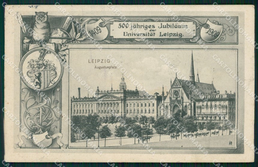 Deutschland Sachsen Leipzig Jubilaum Universitat Owl AK ansichtskarten XC7605 – fronte