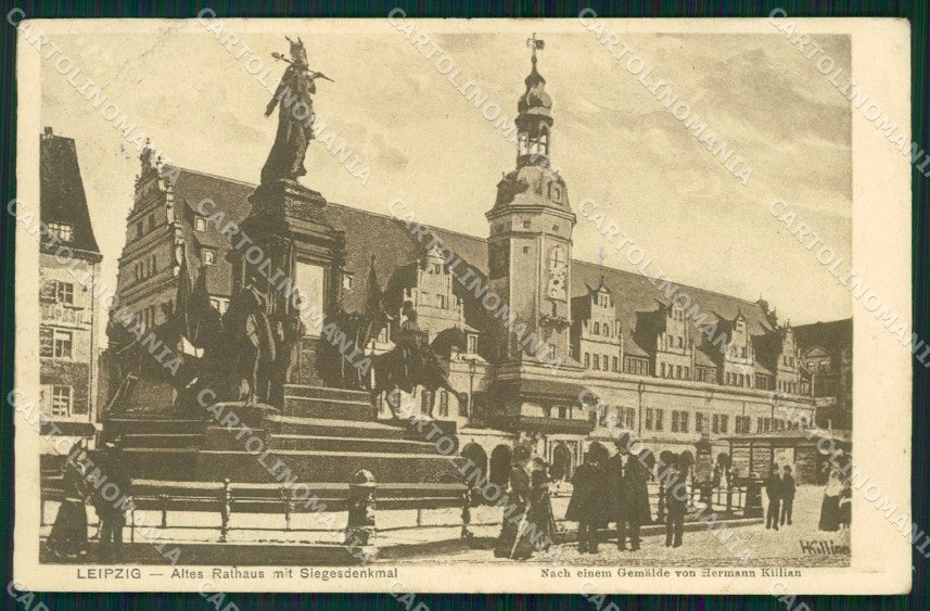 Deutschland Sachsen Leipzig Siegesdenkmal CORNER CREASED ansichtskarten XC7636 – fronte