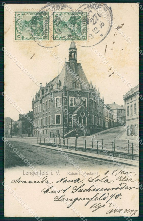 Deutschland Sachsen Lengenfeld Postamt CORNER CREASED AK ansichtskarten XC7695 – fronte