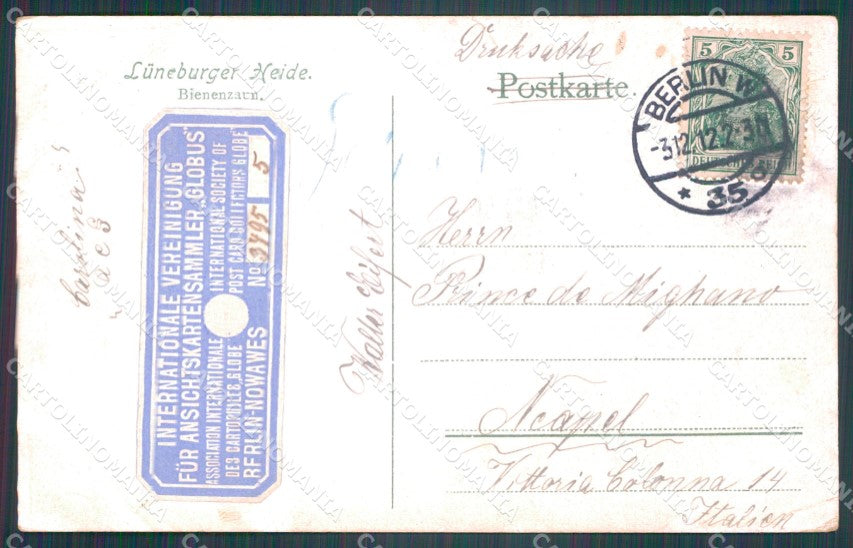 Deutschland Niedersachsen Lueneburger Heide Bienenzaum CORNER CREASED AK XC7703 – retro