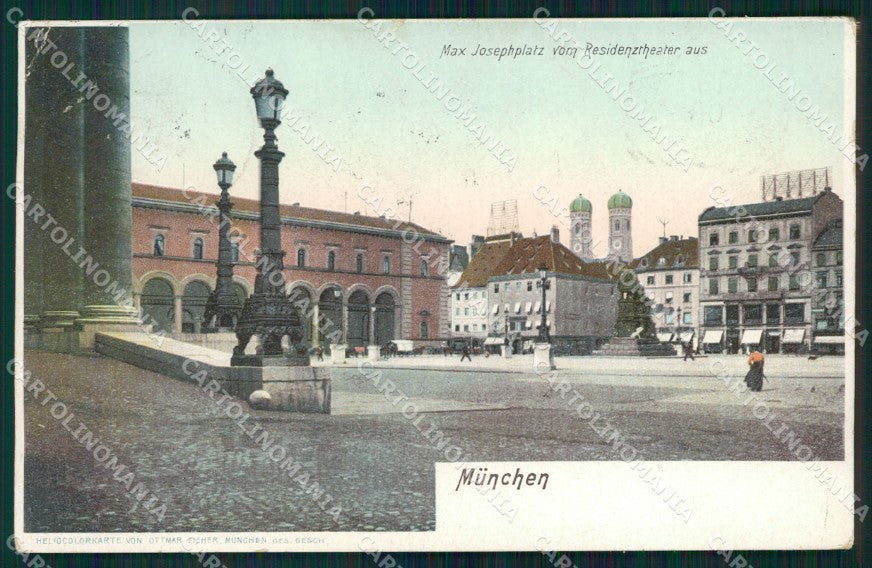 Deutschland Bayern Munchen Josephplatz CORNER CREASED AK ansichtskarten XC7708 – fronte
