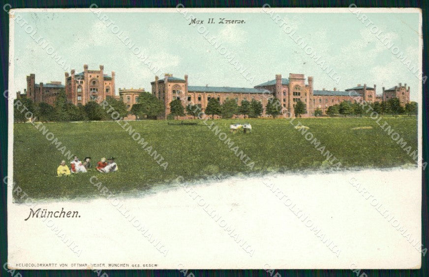 Deutschland Bayern Munchen Max II Kaserne CORNER CREASED ansichtskarten XC7715 – fronte
