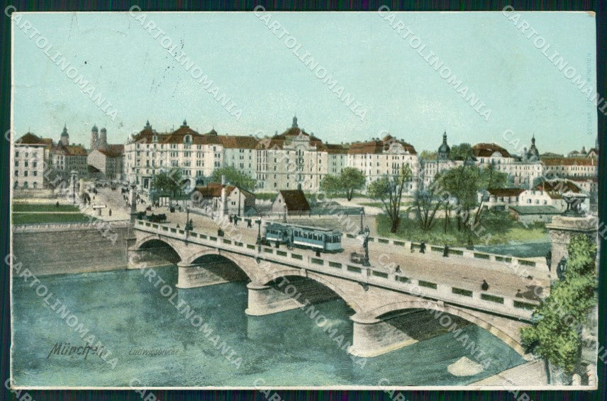 Deutschland Bayern Munchen Ludwigsbrucke WRINKLES AK ansichtskarten XC7741 – fronte