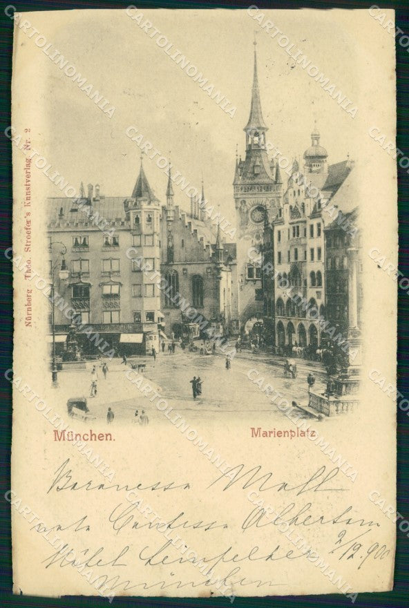 Deutschland Bayern Munchen Marienplatz TEARED AK ansichtskarten XC7745 – fronte