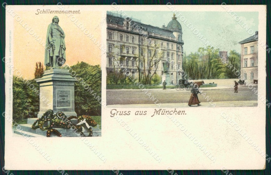 Deutschland Bayern Munchen Schillermonument AK ansichtskarten XC7763 – fronte
