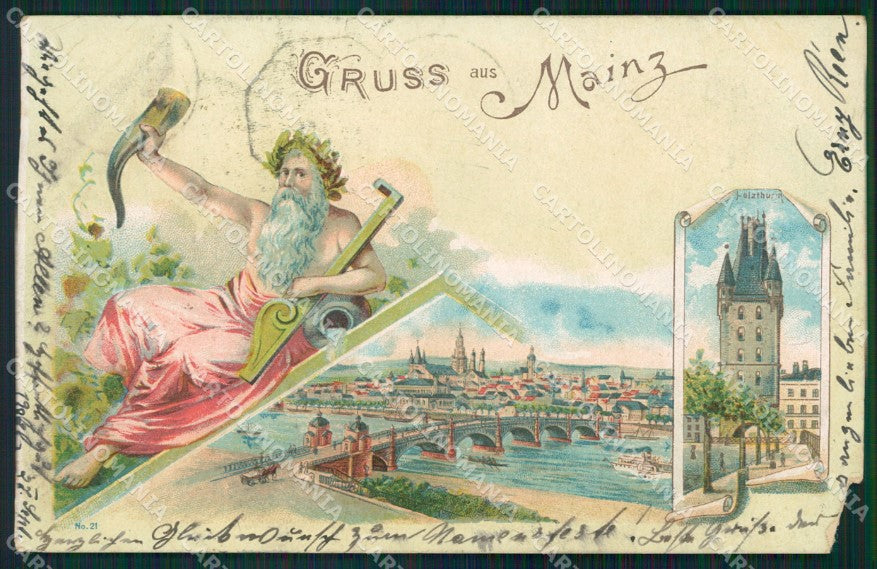 Deutschland Rheinland Pfalz Mainz Gruss aus TRIMMED AK ansichtskarten XC7818 – fronte