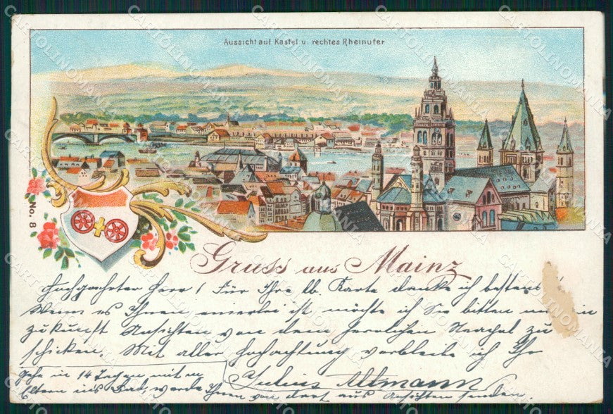 Deutschland Rheinland Pfalz Mainz Gruss ABRADED AK ansichtskarten XC7836 – fronte