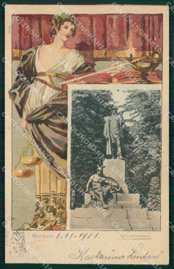 Deutschland Baden Wurttemberg Mannheim Bismarckdenkmal AK ansichtskarten XC7865 – fronte