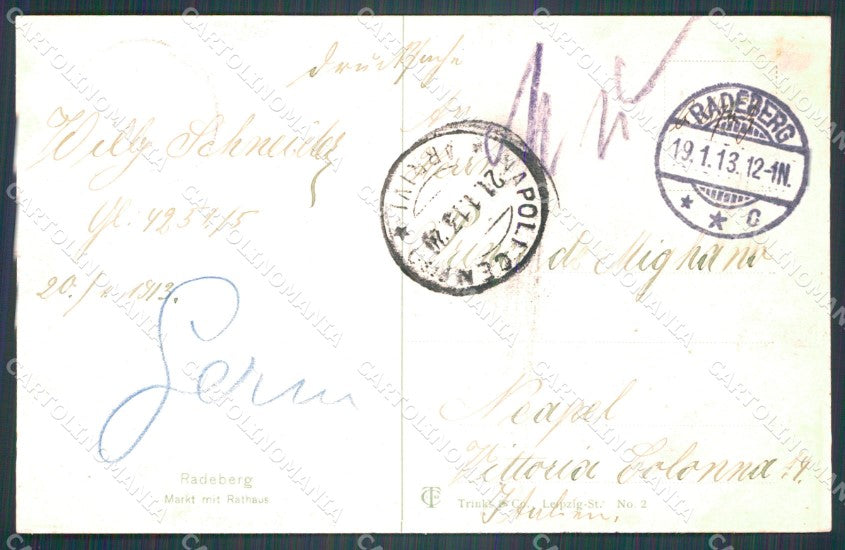 Deutschland Sachsen Radeberg Markt mit Rathaus AK ansichtskarten XC8008 – retro