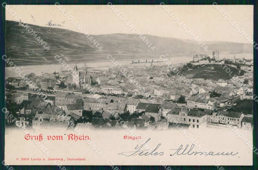 Deutschland Rheinland Pfalz Bingen Gruss vom Rheim TEAR AK ansichtskarten XC8026 – fronte