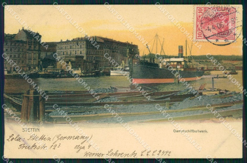 Polen Szczecin Stettin Dampfschiffbollwerk AK ansichtskarten XC8061 – fronte