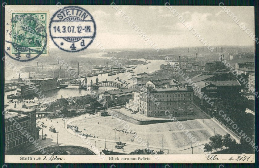 Polen Szczecin Stettin Blick Stromaufwarts AK ansichtskarten XC8084 – fronte