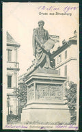 France Alsace Strassburg Gutenbergdenkmal CREASED AK ansichtskarten XC8103 – fronte