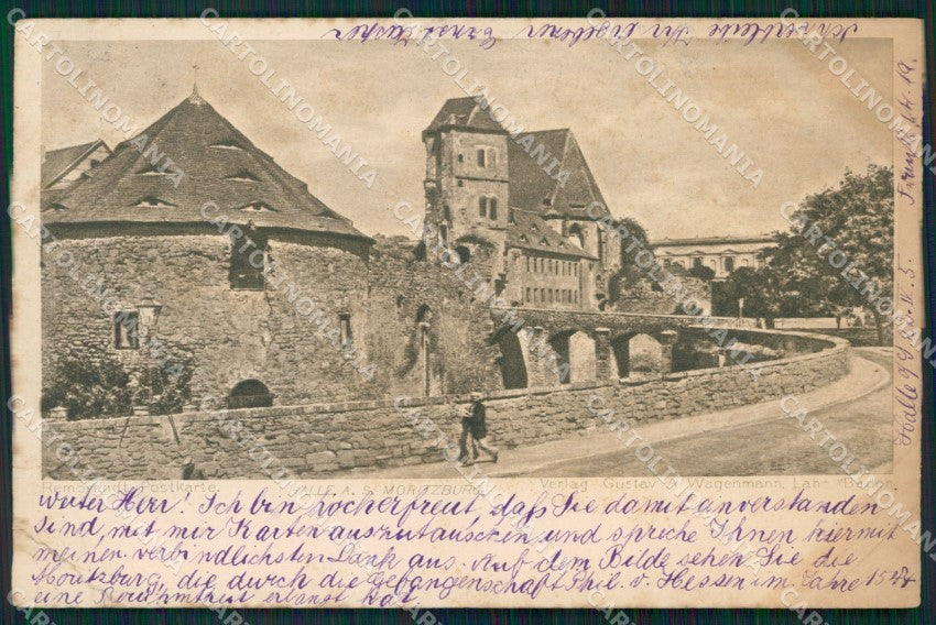 Deutschland Sachsen Anhalt Halle Moritzburg CREASED AK ansichtskarten XC8138 – fronte