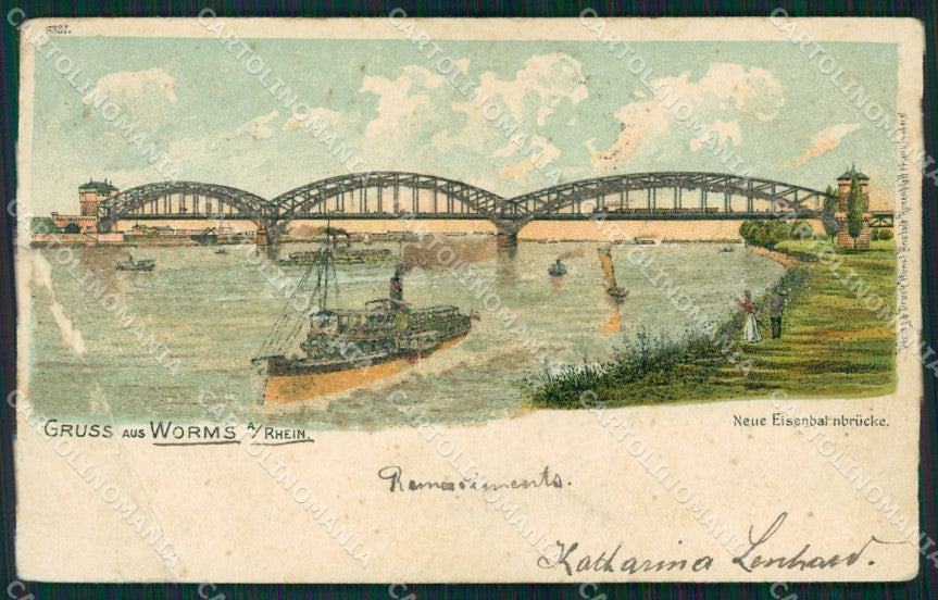 Deutschland Rheinland Pfalz Worms am Rhein CREASED AK ansichtskarten XC8202 – fronte