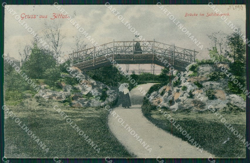 Deutschland Sachsen Zittau Brucke im Schillerpark AK ansichtskarten XC8225 – fronte