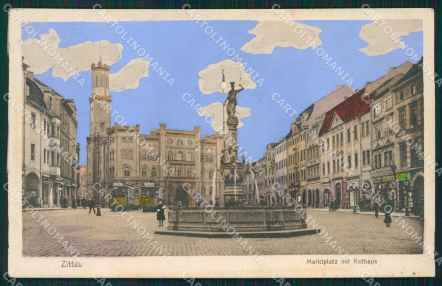 Deutschland Sachsen Zittau Marktplaz mit Rathaus AK ansichtskarten XC8229 – fronte