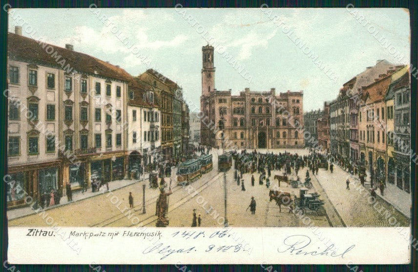 Deutschland Sachsen Zittau Marktplaz CREASE AK ansichtskarten XC8233 – fronte