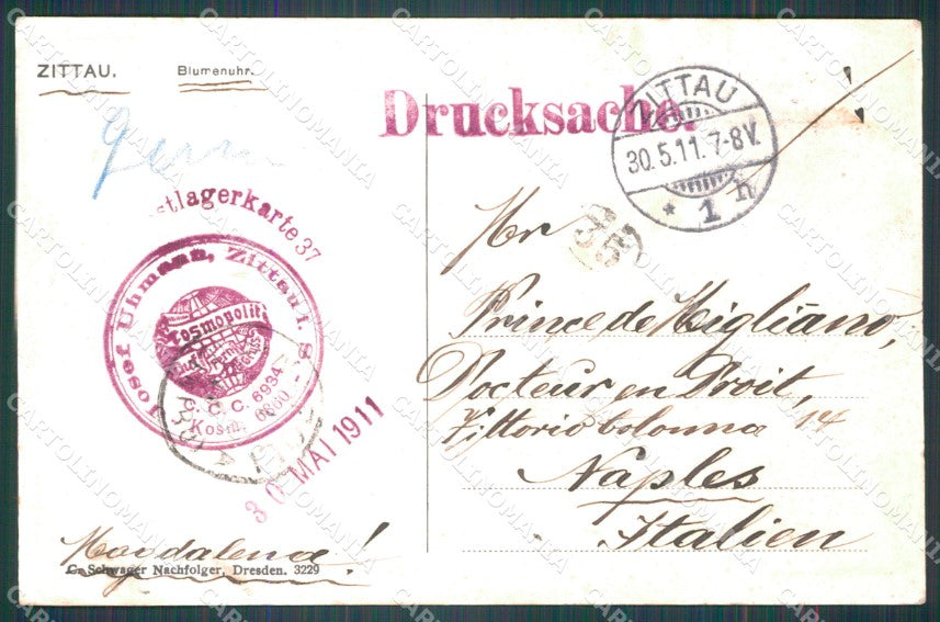 Deutschland Sachsen Zittau Blumenuhr AK ansichtskarten XC8243 – retro