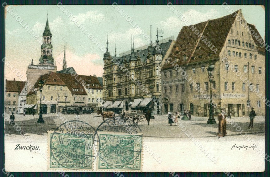 Deutschland Sachsen Zwickau Hauptmarkt CREASE AK ansichtskarten XC8247 – fronte