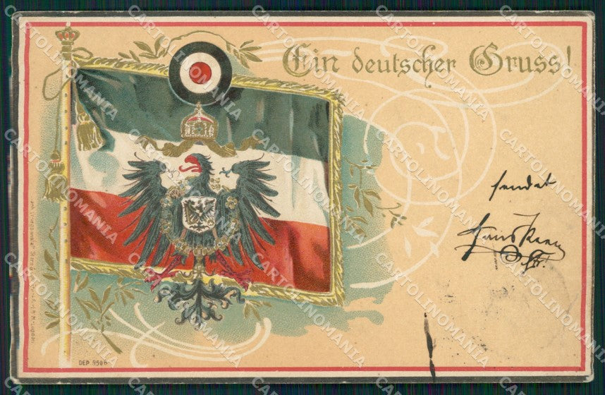 Motive Deutschland Deutsch Flagge Gruss AK ansichtskarten XC8268 – fronte