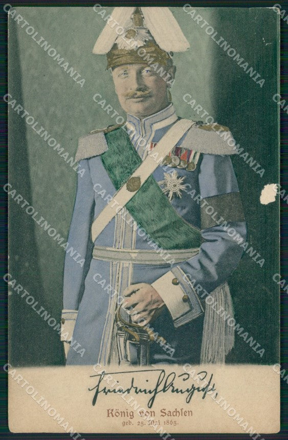 Deutschland Sachsen Royalty Friedrich August ABRADED AK ansichtskarten XC8284 – fronte