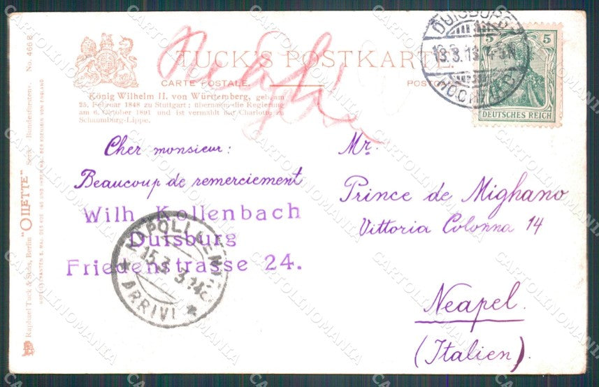 Deutschland Wurttemberg Royalty Wilhelm II Raphael Tuck AK ansichtskarten XC8285 – retro