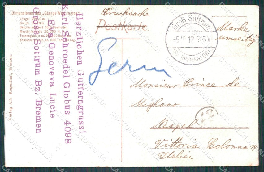 Motive Schiff George Washington Nordd Lloyd AK ansichtskarten XC8345 – retro