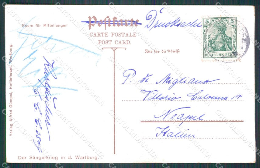 Deutschland Thuringen Wartburg CORNER CREASED AK ansichtskarten XC8350 – retro