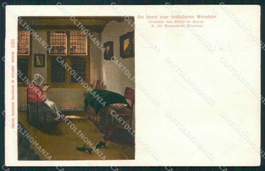 Motive Pinakothek Munchen Gemalde von Pieter de Hooch AK ansichtskarten XC8353 – fronte