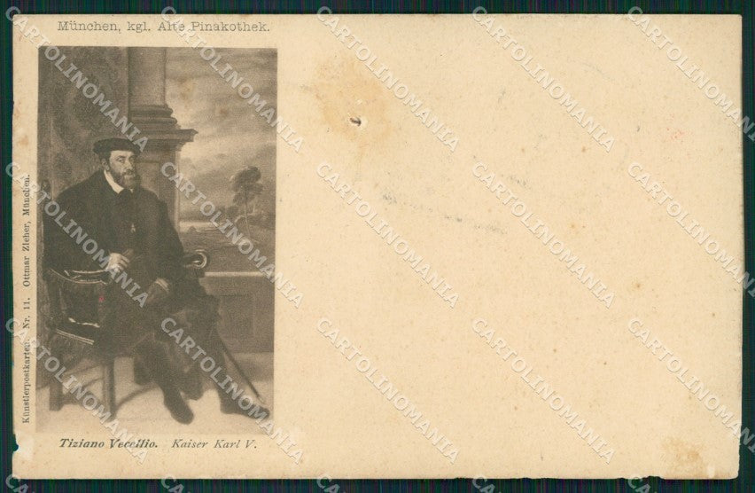 Motive Pinakothek Munchen Tiziano Kaiser Karl V AK ansichtskarten XC8358 – fronte