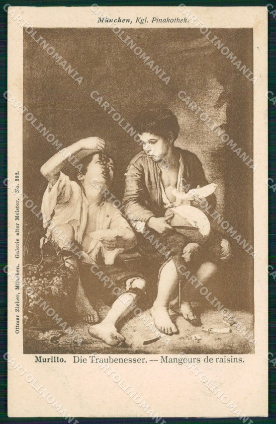 Motive Pinakothek Munchen Murillo Die Traubenesser AK ansichtskarten XC8372 – fronte