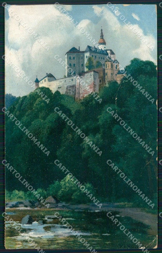 Czech Republic Liberec Schloss Friedland CORNER CREASE AK ansichtskarten XC8388 – fronte