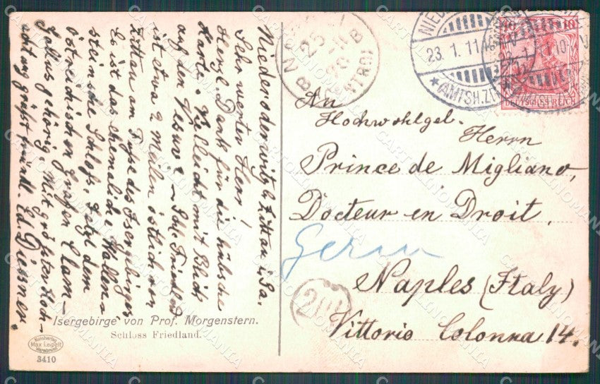 Czech Republic Liberec Schloss Friedland CORNER CREASE AK ansichtskarten XC8388 – retro