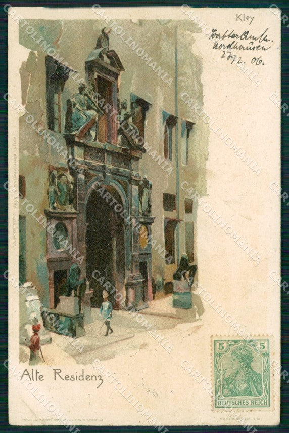 Deutschland Bayern Munchen Alte Residenz Kley CREASED AK ansichtskarten XC8391 – fronte