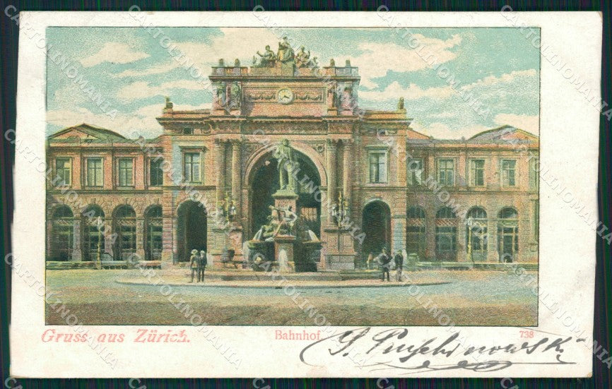 Swiss Schweiz Zurich Bahnhof AK ansichtskarten XC8396 – fronte