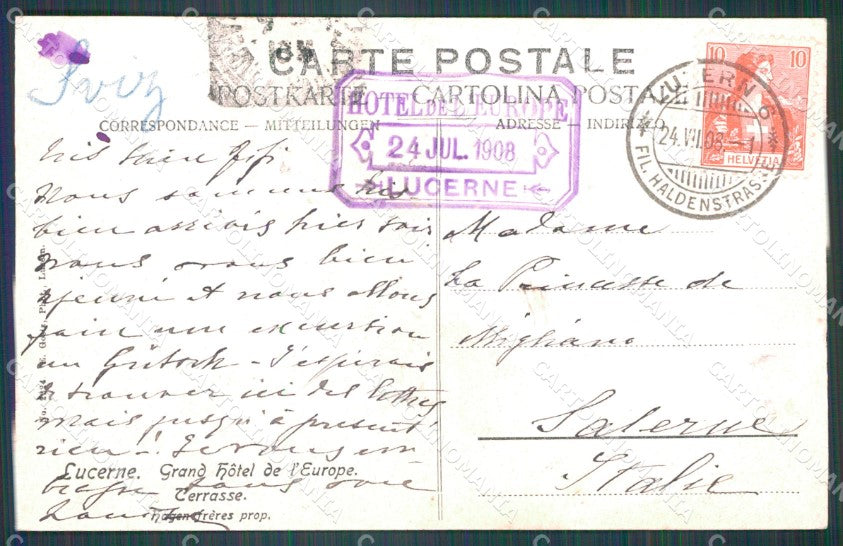 Swiss Schweiz Luzern Grand Hotel Europe AK ansichtskarten XC8409 – retro