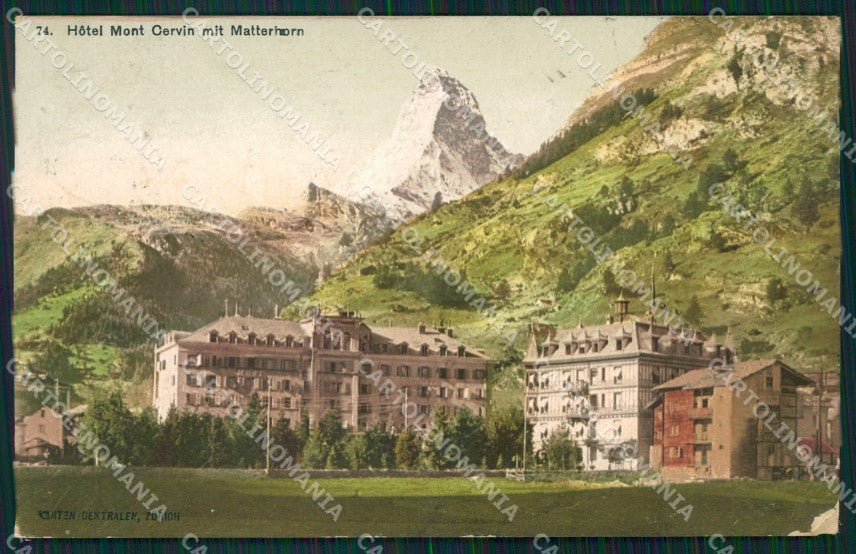 Swiss Schweiz Wallis Zermatt Matterhorn Cervino ABRADED AK ansichtskarten XC8462 – fronte