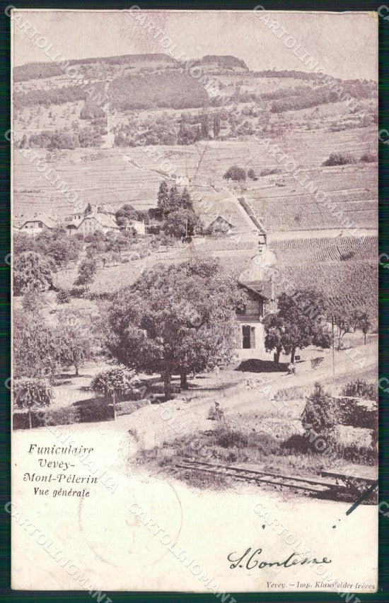 Swiss Schweiz Waadt Vevey Mont Pelerin Funiculaire AK ansichtskarten XC8473 – fronte