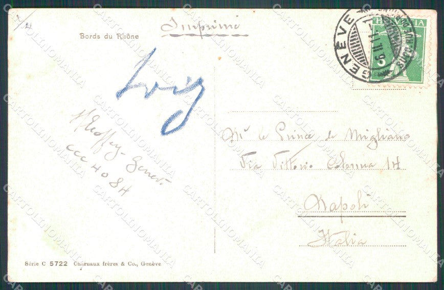 Swiss Schweiz Wallis Bords du Rhone Rotten CORNER CREASED ansichtskarten XC8475 – retro