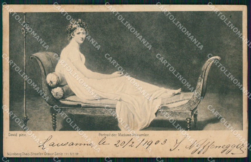 France Paris Jacques Louis David Madame Recamier AK ansichtskarten XC8476 – fronte