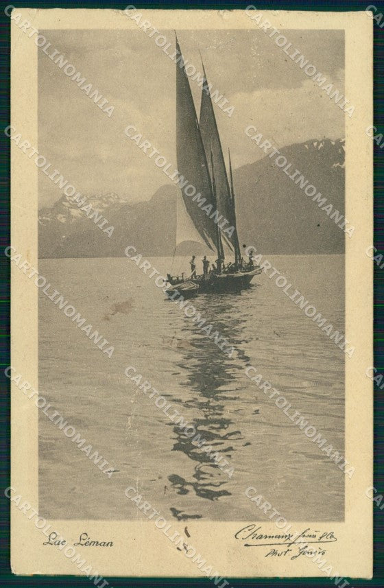Swiss Schweiz Genf Geneve Genfersee Leman CREASED AK ansichtskarten XC8479 – fronte