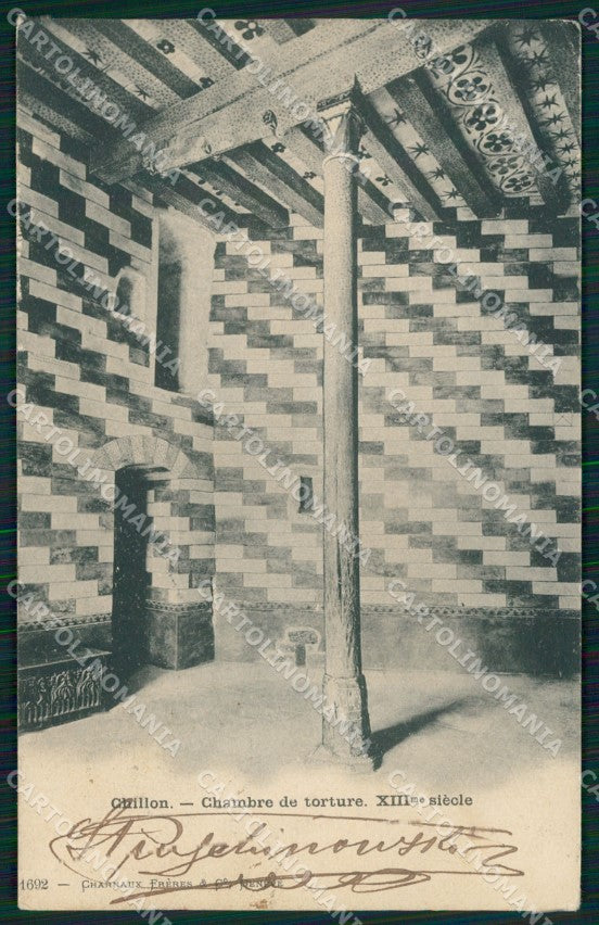 Swiss Schweiz Waadt Veytaux Chateau de Chillon Torture AK ansichtskarten XC8486 – fronte