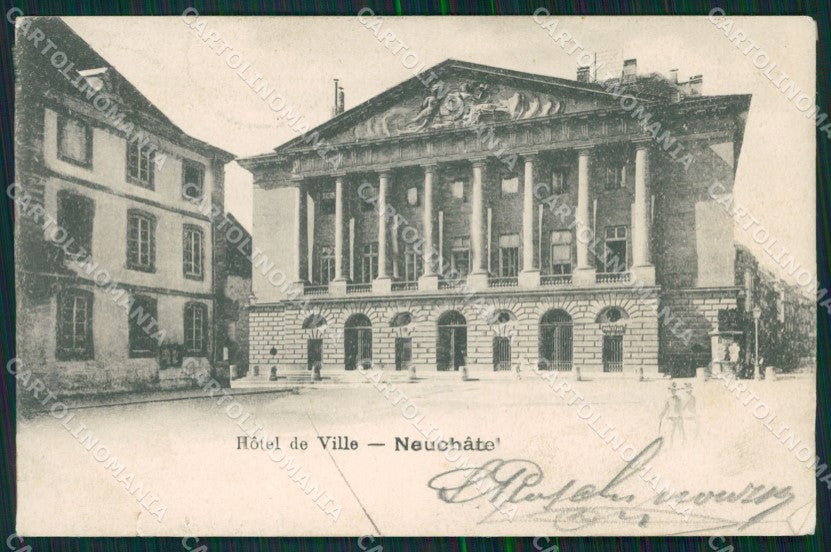Swiss Schweiz Neuchatel Hotel Ville TEARED AK ansichtskarten XC8488 – fronte