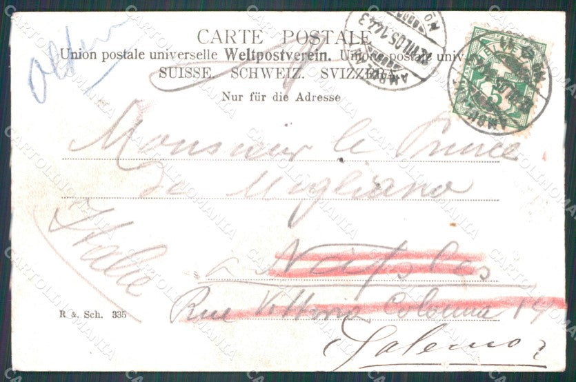 Swiss Schweiz Neuchatel Hotel Ville TEARED AK ansichtskarten XC8488 – retro