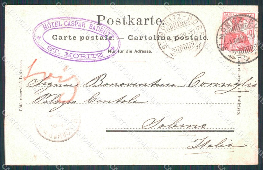 Swiss Schweiz Graubunden St Moritz Statzersee Lej da Staz ansichtskarten XC8500 – retro