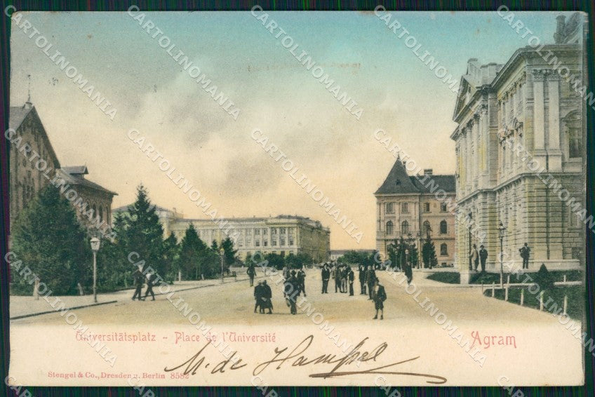 Kroatien Croazia Croatia Zagreb Universitatplatz AK ansichtskarten XC8594 – fronte