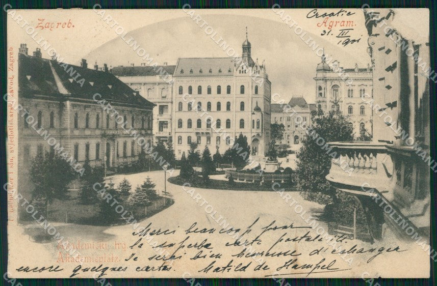 Kroatien Croazia Croatia Zagreb ABRADED AK ansichtskarten XC8603 – fronte